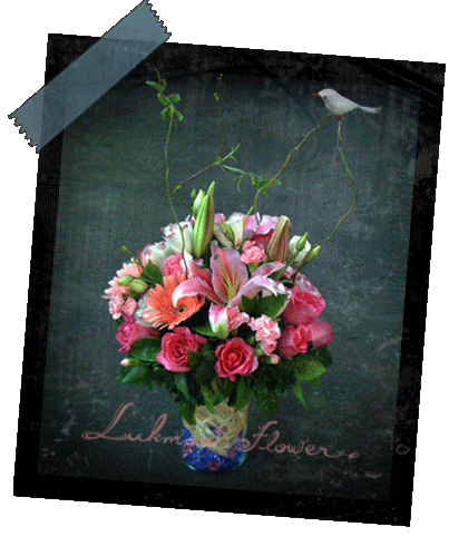 แบบแจกันดอกไม้สด003 @ร้านดอกไม้ลูกแมว [Lukmaw-flower.com]